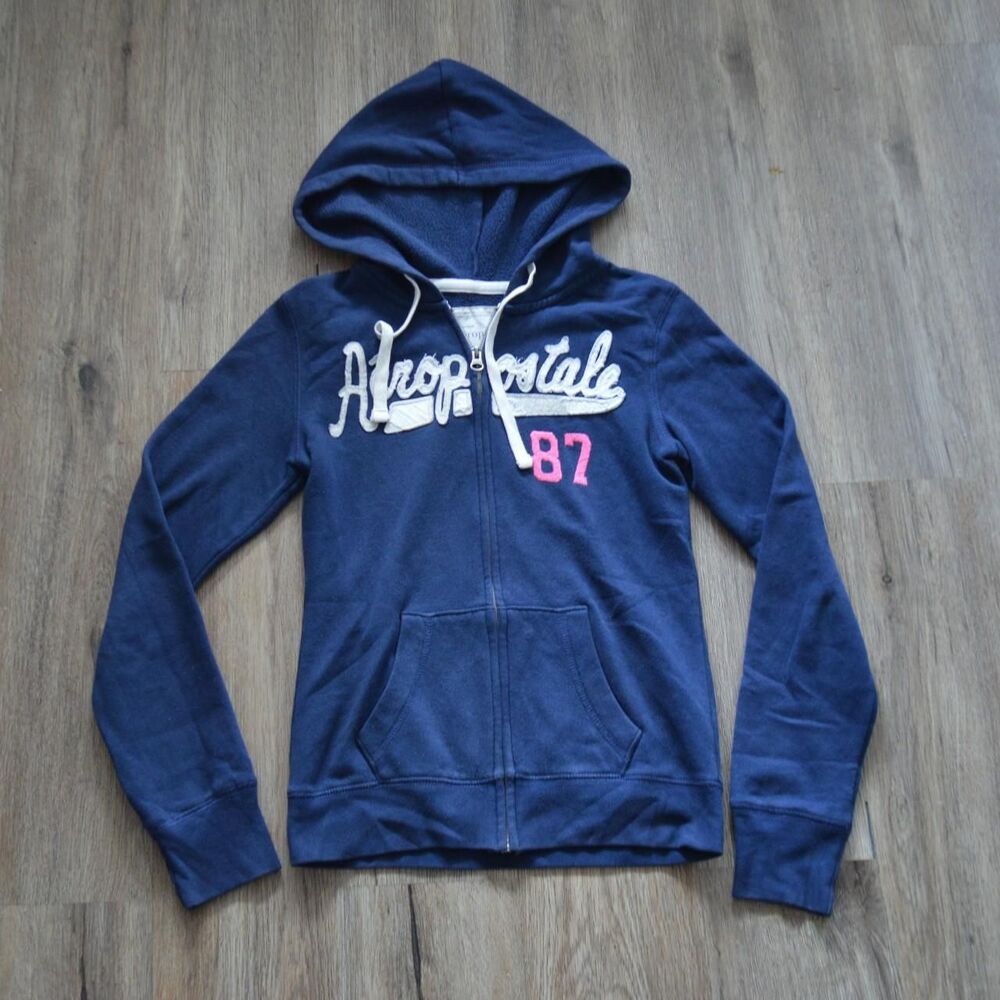 Aeropostale Women's White and Navy Coat